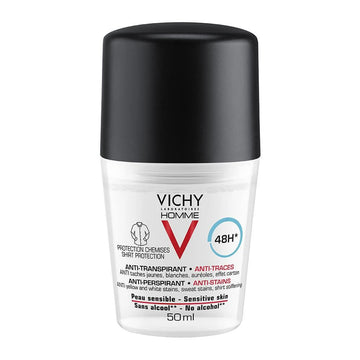 Vichy Homme Αποσμητικό Roll-On 48H για Ευαίσθητη Επιδερμίδα - Χωρίς Αλκοόλ
